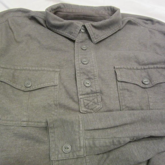 GAP PULLOVER HENLY SHIRT, GRAY, XL MENS, VERY SOFT & STRETCHY - Picture 4 of 5
